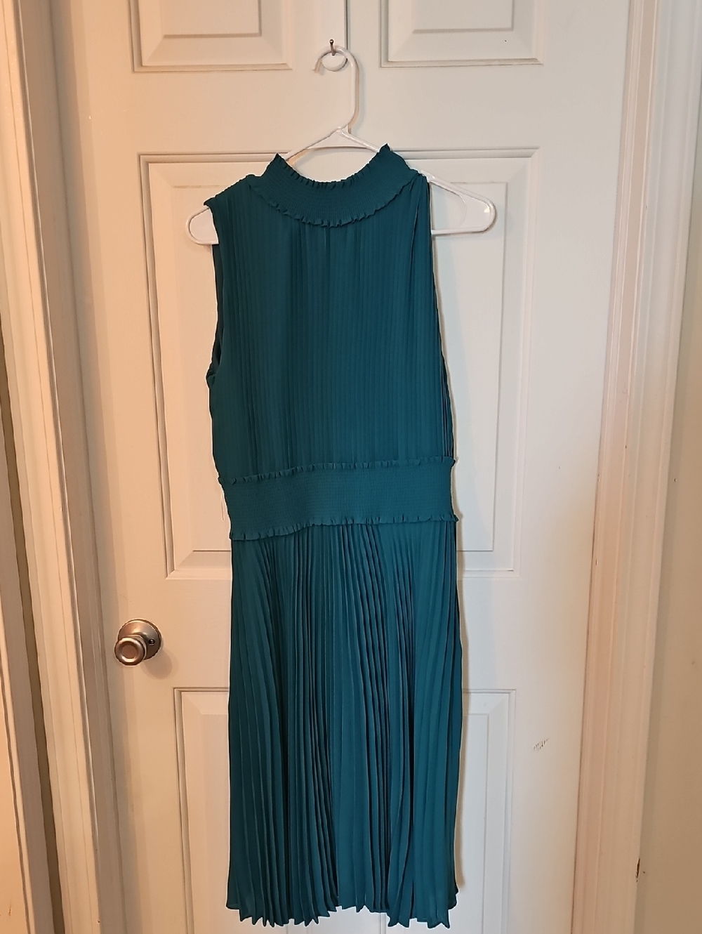 Nanette Lepore Teal Pleated Sleeveless Midi Dress